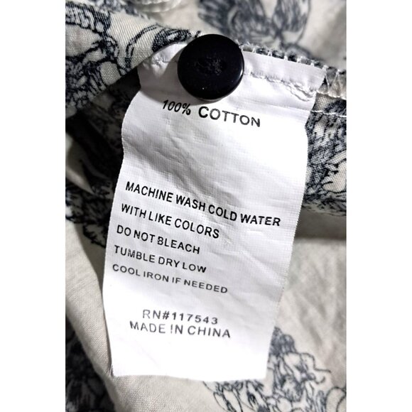 Romy Womens Small Floral Button-Down Blouse With Ruffle Collar Short Sleeves 100 - Picture 4 of 8